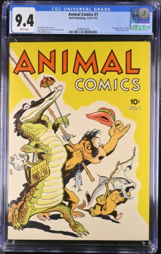 Cover Scan: Animal Comics (1942) #1 CGC NM 9.4 White Pages 1st Appearance of Pogo! - Item ID #363349