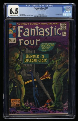 Cover Scan: Fantastic Four #37 CGC FN+ 6.5 Skrulls Appearance! Jack Kirby Art! - Item ID #363382