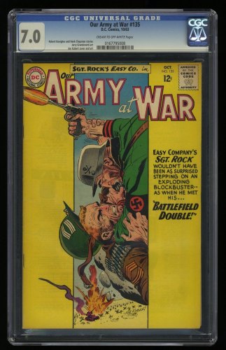 Cover Scan: Our Army at War #135 CGC FN/VF 7.0 Cream To Off White - Item ID #363440
