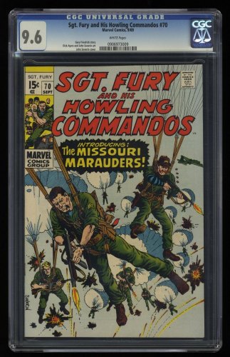 Cover Scan: Sgt. Fury and His Howling Commandos #70 CGC NM+ 9.6 White Pages - Item ID #363442