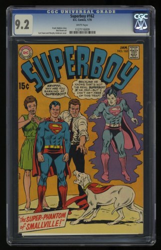 Cover Scan: Superboy #162 CGC NM- 9.2 White Pages - Item ID #363474