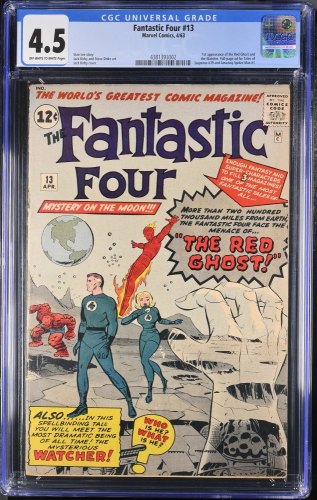 Cover Scan: Fantastic Four #13 CGC VG+ 4.5 1st Appearance Watcher and Red Ghost! - Item ID #363869