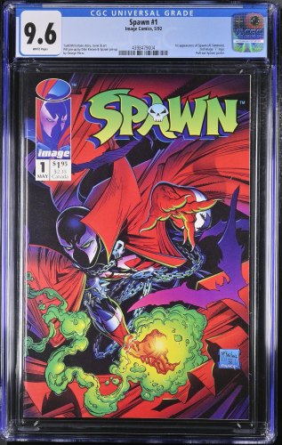 Cover Scan: Spawn #1 CGC NM+ 9.6 White Pages McFarlane 1st Appearance Al Simmons! - Item ID #363874
