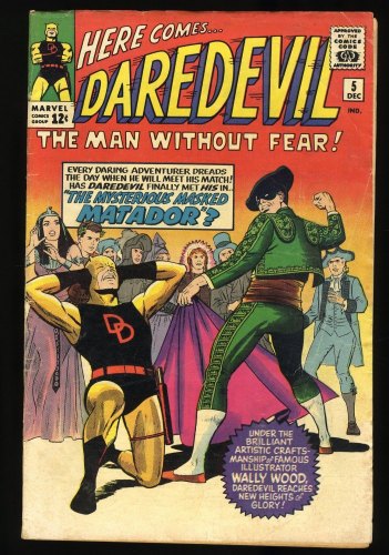 Cover Scan: Daredevil #5 VG+ 4.5 1st Appearance of Matador!! Stan Lee! - Item ID #364219