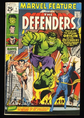 Cover Scan: Marvel Feature #1 VF- 7.5 1st Appearance and Origin Defenders! - Item ID #364277