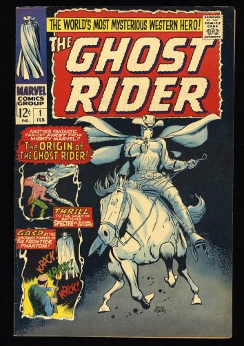 Cover Scan: Ghost Rider (1967) #1 FN+ 6.5 Origin 1st Appearance Carter Slade! - Item ID #364283