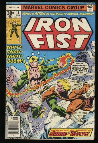 Cover Scan: Iron Fist #14 FN- 5.5 1st Appearance Sabretooth (Victor Creed)! - Item ID #364477
