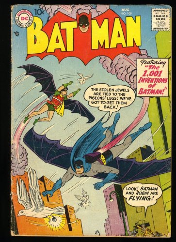 Cover Scan: Batman #109 VG- 3.5 Three Crimes Against Batman! Sheldon Moldoff Art! - Item ID #364564