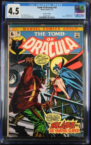Cover Scan: Tomb Of Dracula #10 CGC VG+ 4.5 UK Price Variant 1st Appearance Blade! - Item ID #365483