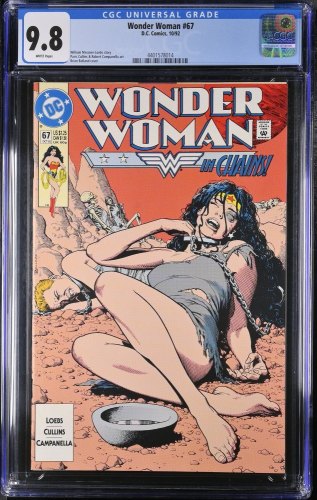Cover Scan: Wonder Woman #67 CGC NM/M 9.8 White Pages Brian Bolland Bondage Cover! - Item ID #365505