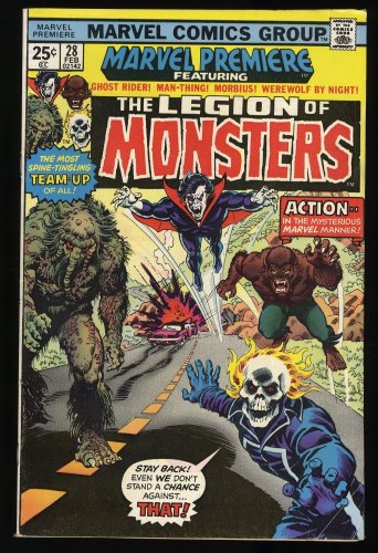 Cover Scan: Marvel Premiere #28 FN+ 6.5 1st Legion of Monsters Ghost Rider Morbius! - Item ID #365804