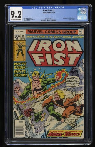 Cover Scan: Iron Fist #14 CGC NM- 9.2 1st Appearance Sabretooth (Victor Creed)! - Item ID #366311