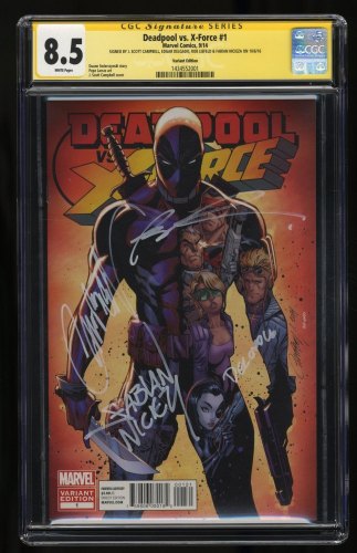 Cover Scan: Deadpool vs. X-Force #1 CGC VF+ 8.5 SS Signed Liefeld Campbell + 2 more! - Item ID #366316
