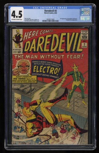 Cover Scan: Daredevil (1964) #2 CGC VG+ 4.5 2nd Appearance Daredevil Electro! Kirby Cover! - Item ID #366333