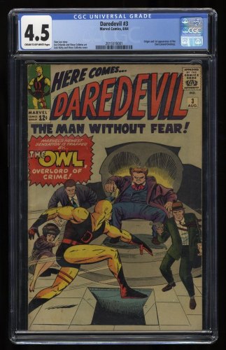 Cover Scan: Daredevil (1964) #3 CGC VG+ 4.5 1st Appearance and Origin of the Owl! - Item ID #366350