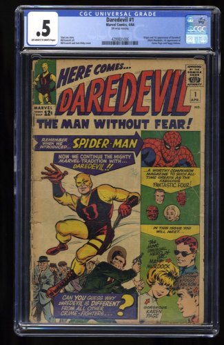 Cover Scan: Daredevil #1 CGC P 0.5 Off White to White Origin and 1st Appearance! - Item ID #366355
