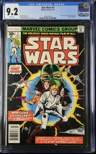Cover Scan: Star Wars (1977) #1 CGC NM- 9.2 1st Print 1st App Luke Skywalker Darth Vader! - Item ID #366464