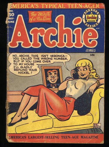 Cover Scan: Archie Comics #50 GD- 1.8 (Qualified) Classic Good Girl Betty Montana Cover! - Item ID #367122