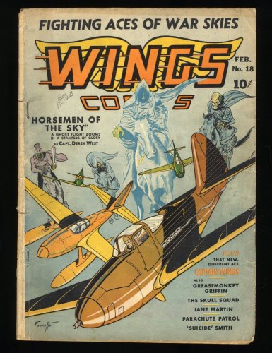 Cover Scan: Wings comics #18 GD+ 2.5 Horsemen of the Sky! - Item ID #367207