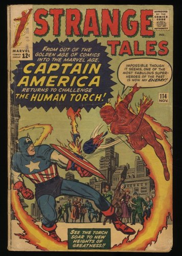 Cover Scan: Strange Tales #114 GD+ 2.5 Captain America and Human Torch!! - Item ID #367223