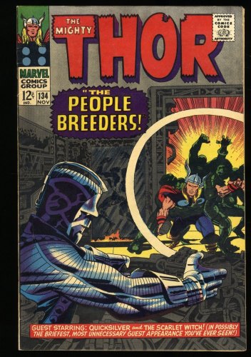 Cover Scan: Thor #134 VF- 7.5 1st Appearance High Evolutionary and Man-Beast! - Item ID #367928