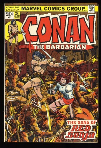 Cover Scan: Conan The Barbarian #24 VF- 7.5 1st Full Appearance Red Sonja! - Item ID #367956