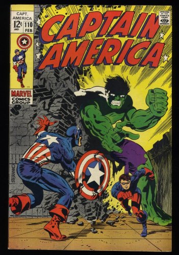 Cover Scan: Captain America #110 VF+ 8.5 Hulk Battle 1st Appearance Madame Hydra/Viper! - Item ID #367967