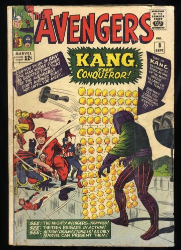 Cover Scan: Avengers #8 GD+ 2.5 1st Appearance Kang The Conqueror! Jack Kirby Cover! - Item ID #368795
