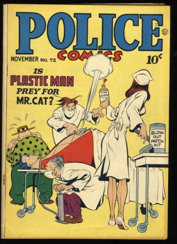 Cover Scan: Police Comics #72 FN 6.0 Plastic Man Honeybun! Jack Cole Cover Art! - Item ID #368930