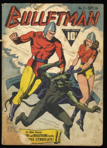 Cover Scan: Bulletman #7 Fair 1.0 Golden Age Fawcett Superhero! - Item ID #368947