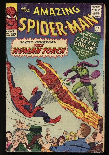 Cover Scan: Amazing Spider-Man #17 VG+ 4.5 2nd Appearance Green Goblin Steve Ditko Art! - Item ID #369127