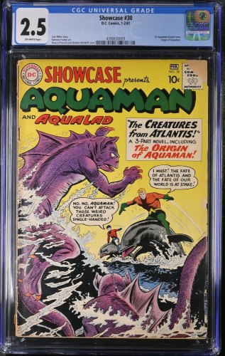 Cover Scan: Showcase #30 CGC GD+ 2.5 Off White 1st Aquaman Tryout Issue! Aqualad!  - Item ID #369213