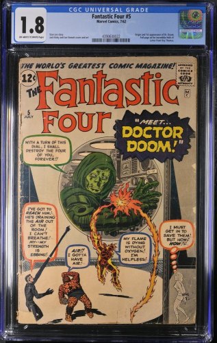Cover Scan: Fantastic Four #5 CGC GD- 1.8 1st Full Appearance of Doctor Doom! Mega Key! - Item ID #369226