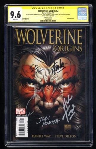 Cover Scan: Wolverine: Origins #2 CGC NM+ 9.6 SS 5X Signed Lee Trimpe Romita! Canadian Flag - Item ID #370053