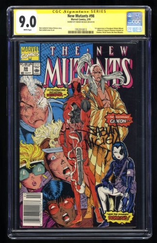 Cover Scan: New Mutants #98 CGC VF/NM 9.0 Signed SS Nicieza Newsstand Variant - Item ID #370061