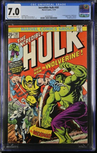 Cover Scan: Incredible Hulk #181 CGC FN/VF 7.0 1st Full Appearance Wolverine! - Item ID #371013
