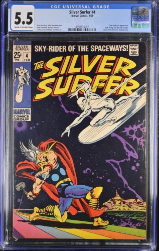 Cover Scan: Silver Surfer #4 CGC FN- 5.5 vs Thor! Loki Appearance!  - Item ID #372922