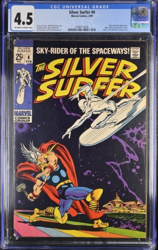 Cover Scan: Silver Surfer #4 CGC VG+ 4.5 Off White to White vs Thor! Loki Appearance!  - Item ID #372923
