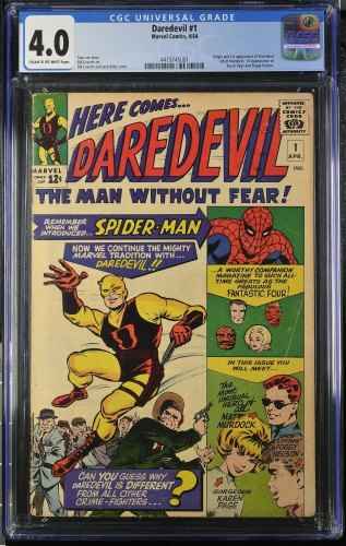 Cover Scan: Daredevil (1964) #1 CGC VG 4.0 Origin and 1st Appearance! - Item ID #372925
