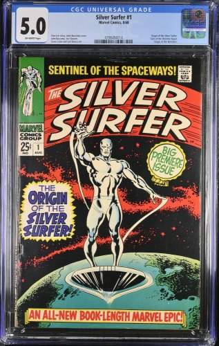 Cover Scan: Silver Surfer #1 CGC VG/FN 5.0 Off White Origin Issue 1st Solo Title! - Item ID #372940
