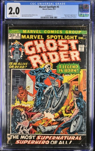 Cover Scan: Marvel Spotlight #5 CGC GD 2.0 1st Appearance Ghost Rider! Ploog Cover - Item ID #372943