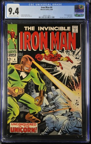 Cover Scan: Iron Man #4 CGC NM 9.4 Unicorn Appearance! Johnny Craig Cover Art! - Item ID #372949