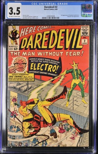 Cover Scan: Daredevil #2 CGC VG- 3.5 2nd Appearance Daredevil Electro Kirby Cover! - Item ID #372962