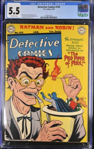 Cover Scan: Detective Comics #143 CGC FN- 5.5 Off White Golden Age Batman Robin 1949! - Item ID #372976