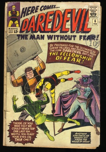 Cover Scan: Daredevil #6 GD 2.0 1st full Appearance of Mr. Mister Fear! - Item ID #373275