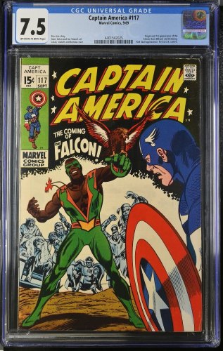 Cover Scan: Captain America #117 CGC VF- 7.5 1st Appearance Falcon! Stan Lee! - Item ID #374273