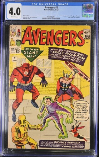 Cover Scan: Avengers (1963) #2 CGC VG 4.0 1st Space Phantom Hulk Leaves! Jack Kirby! - Item ID #374929