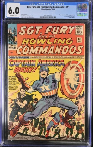 Cover Scan: Sgt. Fury and His Howling Commandos #13 CGC FN 6.0 Off White Captain America! - Item ID #374934