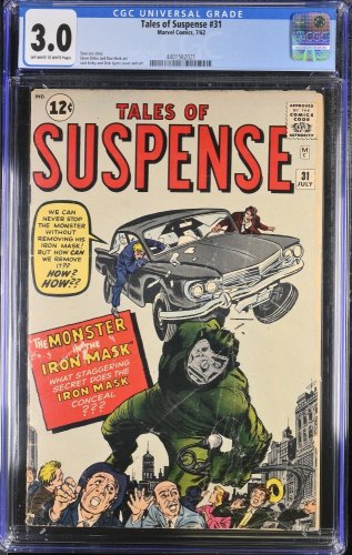 Cover Scan: Tales Of Suspense #31 CGC GD/VG 3.0 Off White to White Dr. Doom Prototype! - Item ID #374946