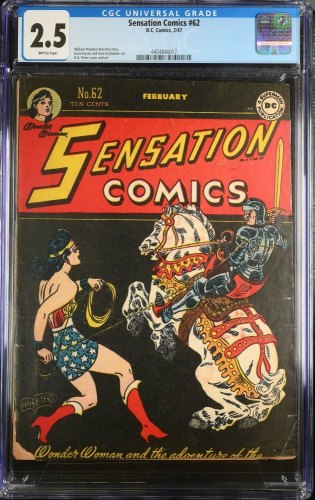 Cover Scan: Sensation Comics #62 CGC GD+ 2.5 Early Wonder Woman! Harry Peter Cover! - Item ID #375626